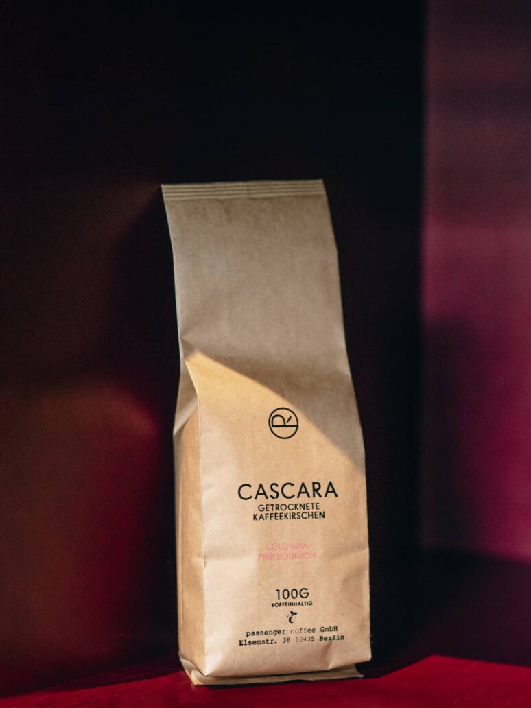 Cascara package—dried coffee cherry tea offering a nectar-sweet, floral infusion.