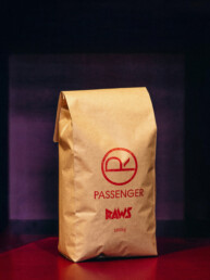 RAWS espresso blend coffee bag—featuring flavors of elderberry, maple syrup, juniper berry, and tamarind.